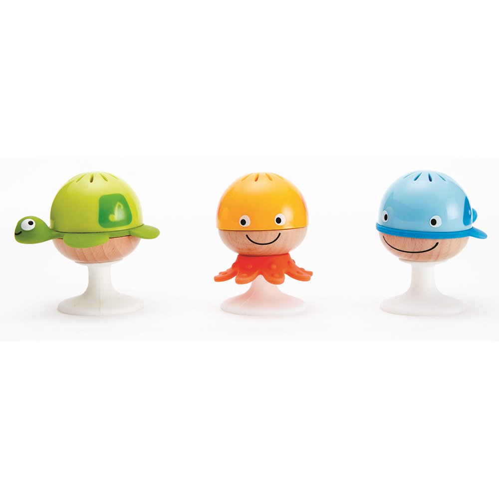 HAPE Игрушки для малышей набор погремушек "Морские друзья", 3 предмета E0330_HP