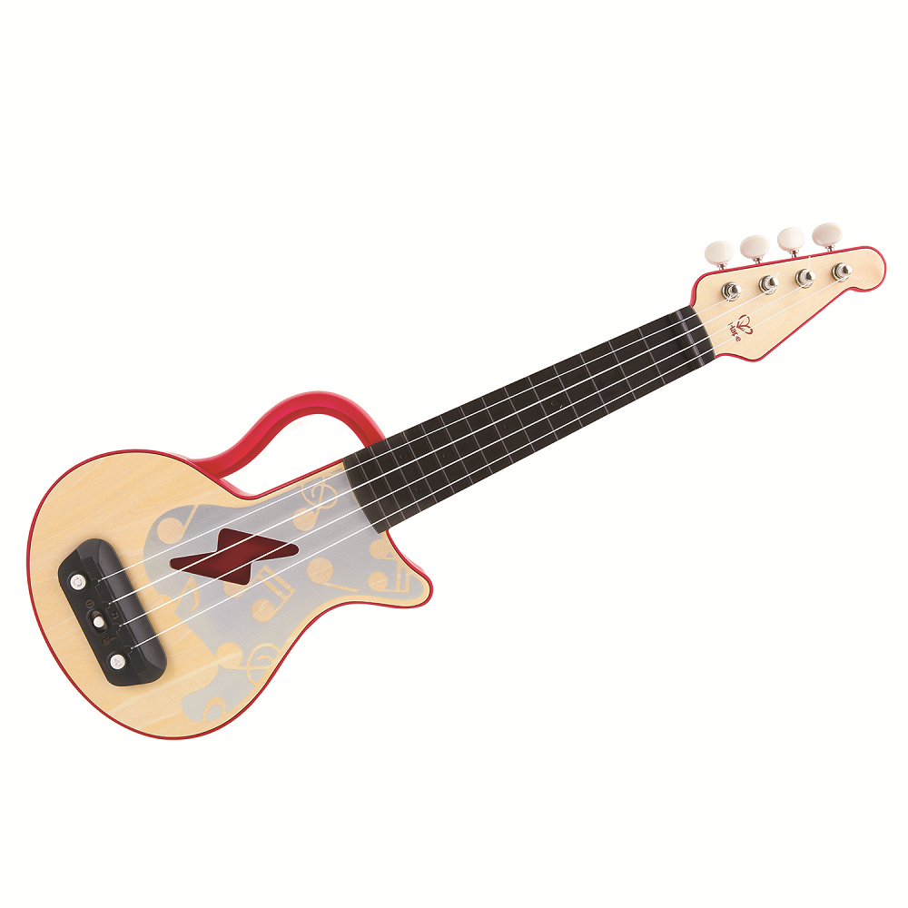 HAPE Музыкальная игрушка Гавайская гитара для детей "Мерцающая укулеле" Красная E0624_HP
