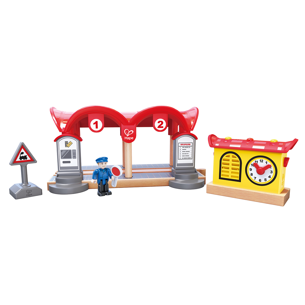 HAPE Элемент игрушечной железной дороги - Наземная станция с информационным табло E3702_HP