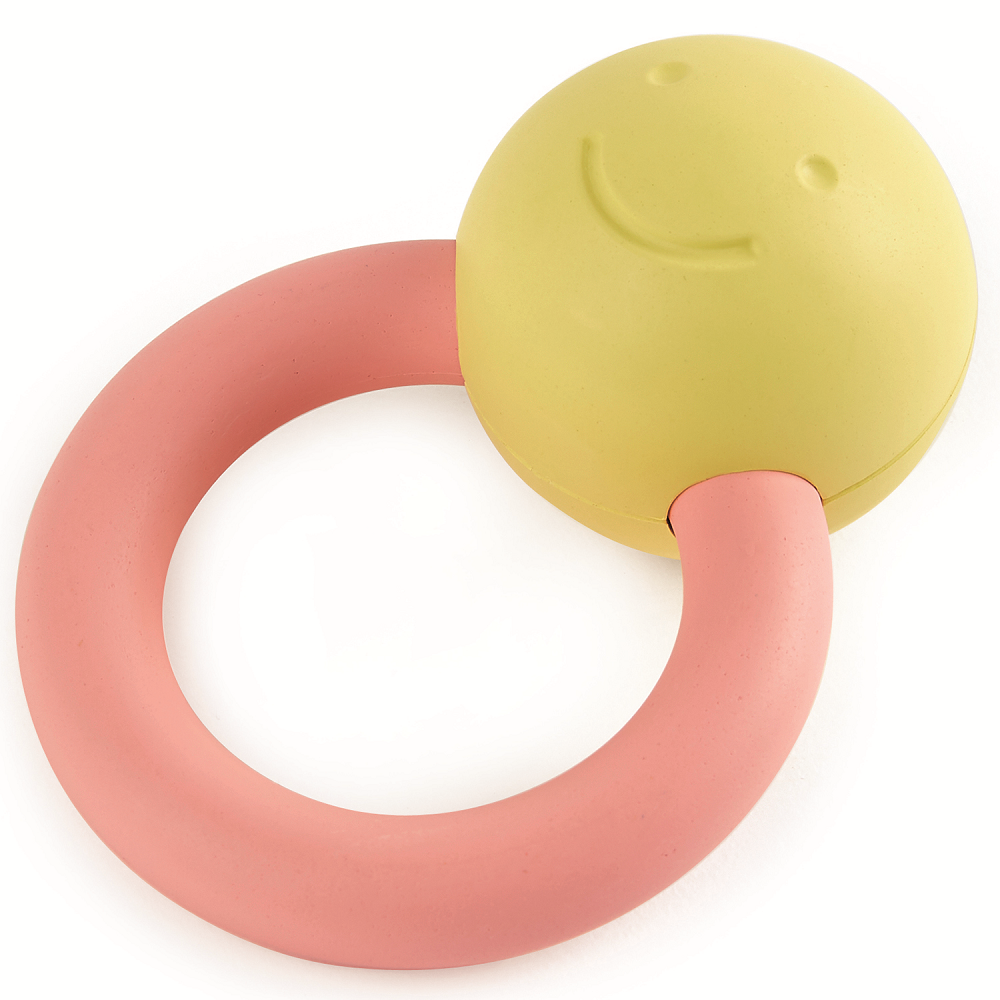 HAPE Игрушка для малышей прорезыватель - погремушка "Улыбка" (с розовым колесом) E0025_HP
