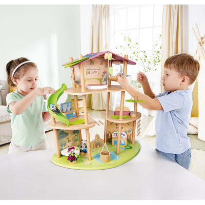 HAPE Кукольный мини-домик "Бамбуковый дом семьи панд" E3413_HP