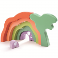 HAPE Развивающая игрушка 3 в 1 "На сафари со слонами" для малышей (пирамидка, пазл, игра-балансир) E0489_HP